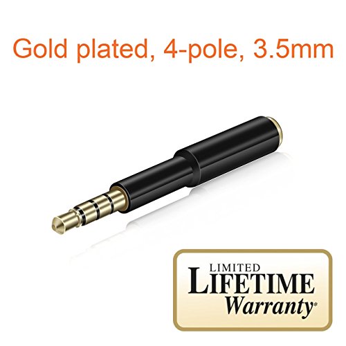 MobilePal SureFit 2-Inch Headset Audio Jack Extender for iPhone and Android Cases with Gold Plated 4-Pole 3.5mm Connectors (Black)