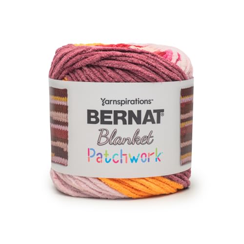 Image of Bernat Blanket Patchwork Yarn for Crocheting Soft, Cherry Twist, 2-Pack | #6 Super Bulky Yarn, 100% Polyester, Soft Crochet Yarn for Blankets, Knitting & DIY Crafts, 220yds, 300g /10.5oz per skein