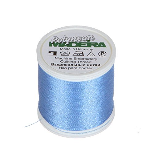 Madeira 9845-1628 2 Ply Polyneon Polyester Embroidery Thread, 40wt/135d 440 yd, Oxford Blue