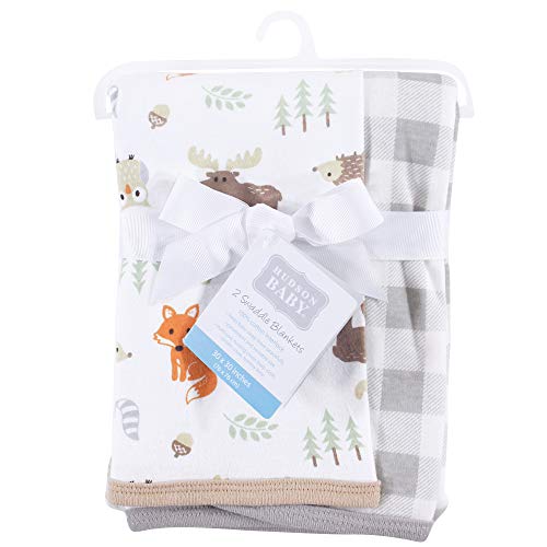 Hudson Baby Unisex Baby Cotton Swaddle Blankets, Woodland, One Size #TOP1