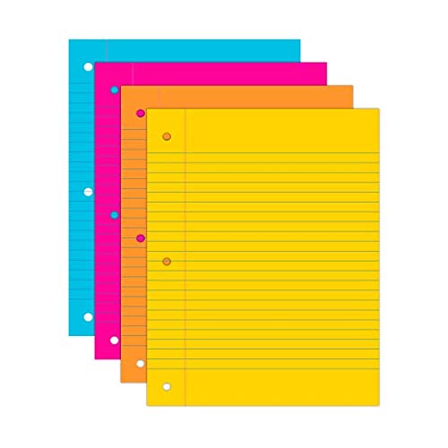 Astrobrights® Filler Paper, 8" X 10 1/2", Wide Ruled, 20 Lb, Fsc® Certified, Assorted Colors, Pack Of 100 Sheets #TOP1