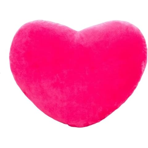 LIULA Plush Pillow Heart Shape Cushion Fluffy Throw Pillows Decorative Back Cushions for Friends Valentine's Day (Hot Pink) Cover
