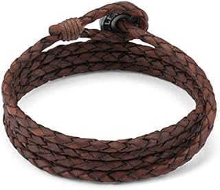 Local League SURF PATROL AUSTRALIA Mens Leather Bracelet - Fully Adjustable - Antique Brown Multilayer Wristband Man Braided Wrap Cord Rope Surfer Gift Boy