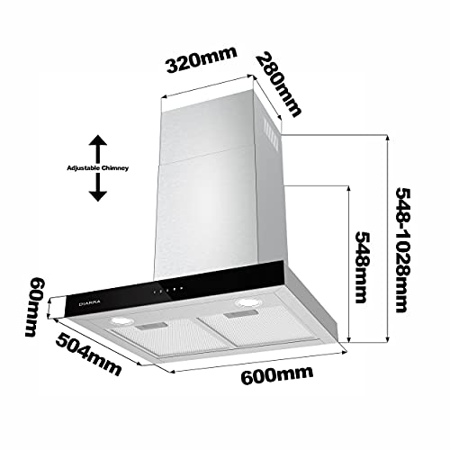 CIARRA-CBCS6102-Campana-Extractora-60-cm-650-mh-Control-Tactil-4-Velocidades-Evacuacion-al-Exterior-y-Recirculacion-Interna-por-Filtro-de-Carbon-CBCF003