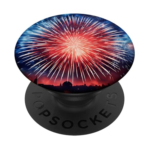 Fireworks Display Firecrackers Pyrotechnic PopSockets Swappable PopGrip, Black