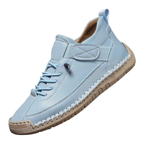 RSZGSWS Men's Leather Chukka Boots Comfortable Orthopedic Sneakers Fashion Slip On Soft Comfort Orthopedic Support Walking Shoes Outdoor Boots