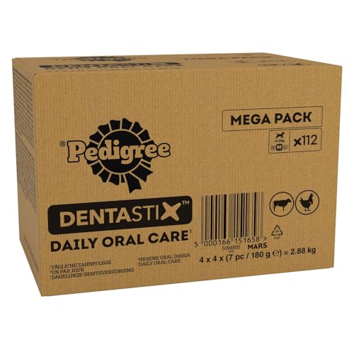 Pedigree DentaStix – Daily Dental Chews For Medium Dogs (10-25 kg), 112 Sticks