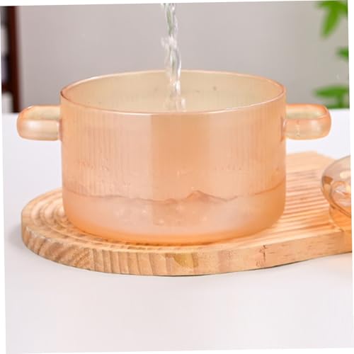 Olla de vidrio resistente al calor con tapa y asa para pasta y leche 6