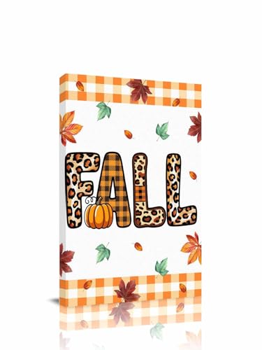 Leopard Print Fall Wall Art Giclee Canvas Prints Thanksgiving Pumpkin