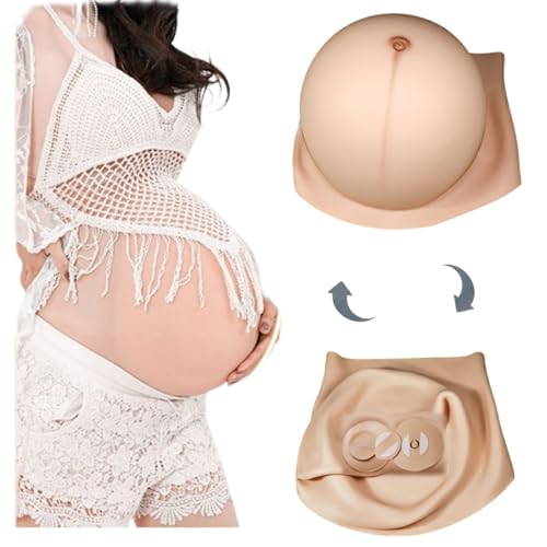 DlY Inflatable Silicone Fake Pregnant Belly, Realistic Simulation Artificial Fake Belly Belly Twins for Xmas Cosplay