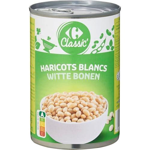Haricots blancs en conserve riches en fibres légume Nutri-Score A