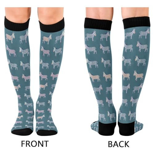 Image of Pigsaly Red White Polka Dot Womens Compression Socks Athletic Tube Sock Knee High Socks Outdoor Sport Socks
