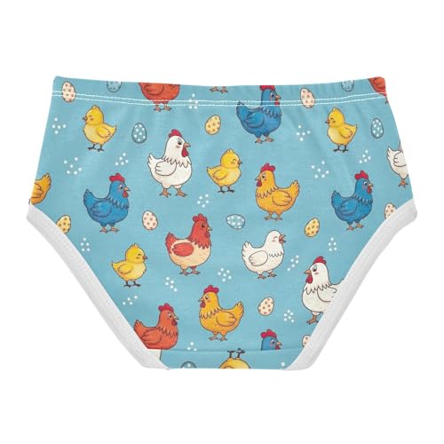 Joisal Cute Chicks Colors Poses Blue Cute Panties Girl Toddlers Underwear Floral Cotton Artistic Underpants Briefs 2t2