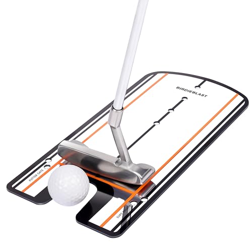 BIRDIEBLAST Golf Putting Mirror, Putting Mirror Training Aid for Golf with Putter Line,Putting Mirror for Golf Putting Practice for Beginners (Putting Alignment Mirror), Black