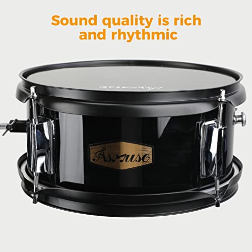 Asmuse Drum Set, 3 Piece Drum Set With Bass, Tom, Snare, Cymbal, Ideal Gifts For Boys And Girls (Black) #TOP2