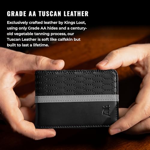 Image of Kings Loot Wallet for Men | Minimalist Slim RFID Blocking Leather Design with Cash Pocket & Card Pull Strap | Holds 1-12 Cards | Stylish & Durable Wallets | Supercar Collection (Midnight Onyx)