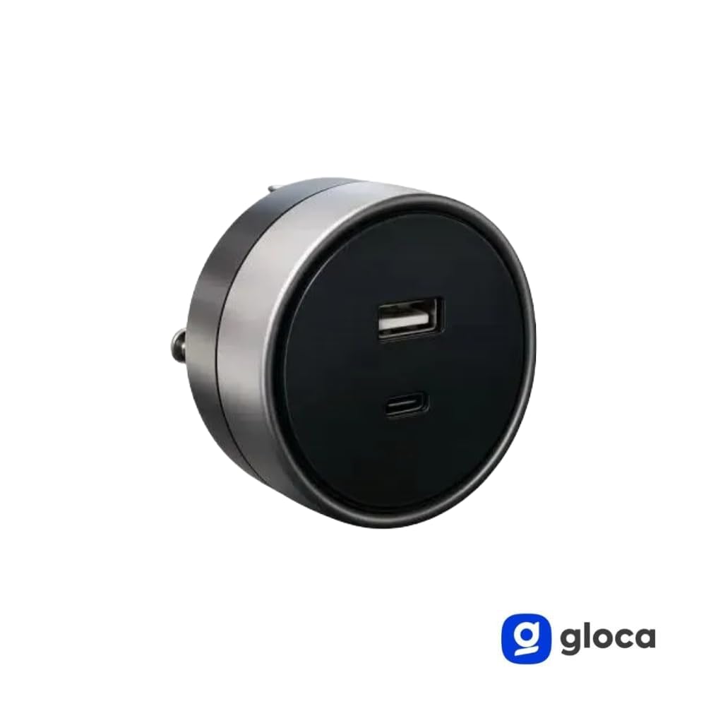 gloca Wtyczka i odtwarzanie do modułu wymiennego modułu elektrycznego (czarne, gniazdo USB A + USB C 12 W)