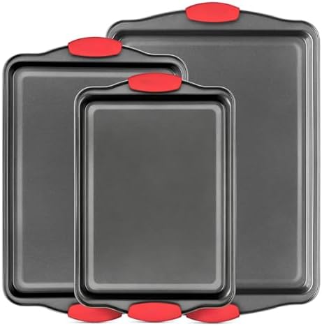 BEMMY Kit 3 Formas Antiaderentes para Forno, em Aço Inoxidável, d...