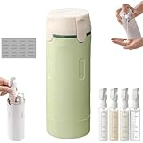 4 in 1 Refillable Travel Dispenser Bottles, Reiseflaschen Zum Befüllen, Reise Gadgets Silikon Reiseflaschen, Reiseset Flüssigkeiten Set, Tragbare Reisegröße Behälter Flüssigkeitsbehälter (Grün)