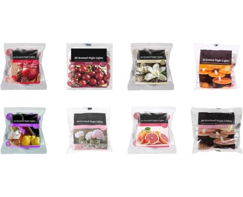 Fresh Scented Tealight Candles with 8 Hour Burn Time | Fancy Tealight Candles for Home Decoration (60 Tealights-3 Assorted Packs of 20)