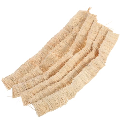 FONDOTIN 6個人工茅葺き屋根素材 チュア 人工藁屋根 手工芸用 草屋根 小型模型住宅と園装飾向け 耐久性とカスタマイズ可能な