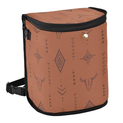 Image of Western Bull Boho Car Trash Can with Lid Leak Proof Car Trash Bag Waterproof Trash Bin Hanging for Minivan SUV Truck
