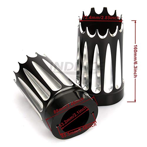 Indnice Black Fork Slider Cover For Harley Flt Flhr Cow Bells Flhx Flhtcu Flhxxx Flhtkl Fltrxs Freewheeler Flrt #TOP4