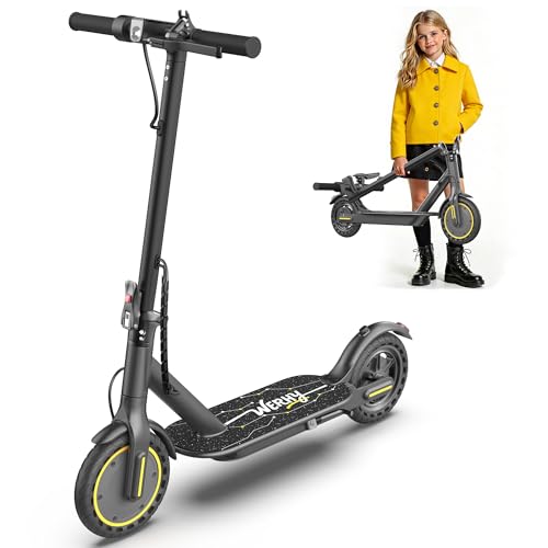 Image of WERHY Foldable Kids Electric Scooter, 350W Motor, Max 12 /16Miles Long Range, 19 MPH Max Speed, 8.5 inch Solid Tire, Lightweight Foldable E-Scooter with Dual Braking, Digital Display, Cruise Control