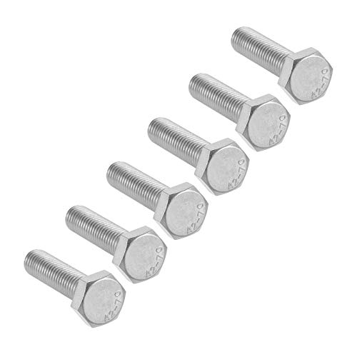 Image of 6 Pcs M10 Hex Bolt M10-1.5 x 35mm UNC Hex Head Screw Bolts A2-70(304) Stainless Steel Fully Threaded Hex Tap Bolts,Fully Threaded (M10 x 35mm)