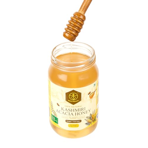 Image of Shiva Organic Kashmiri Acacia Honey, 1 kg |100% Raw and Pure|Natural and Original|No Added Sugar|Fresh Kashmir Honey|Unprocessed Honey