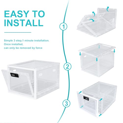 Image of Lalifebuss Combination Lock Boxes for Personal Items, Lockable Storage Box for Office Locker /School /Medicine /Snacks /Phone Jail /Electronic /Home (2 Pack /Black)