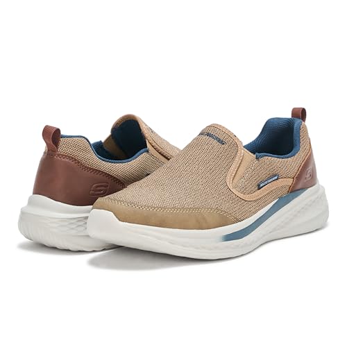 Skechers USA Men's Men's Slade-Lucan Sneaker, Taupe, 12