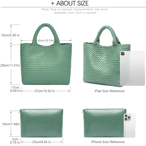 Image of JINMANXUE Fashion Woven Bag Shopper Bag Travel Handbags and Purses Women Tote Bag Large Capacity Shoulder Bags