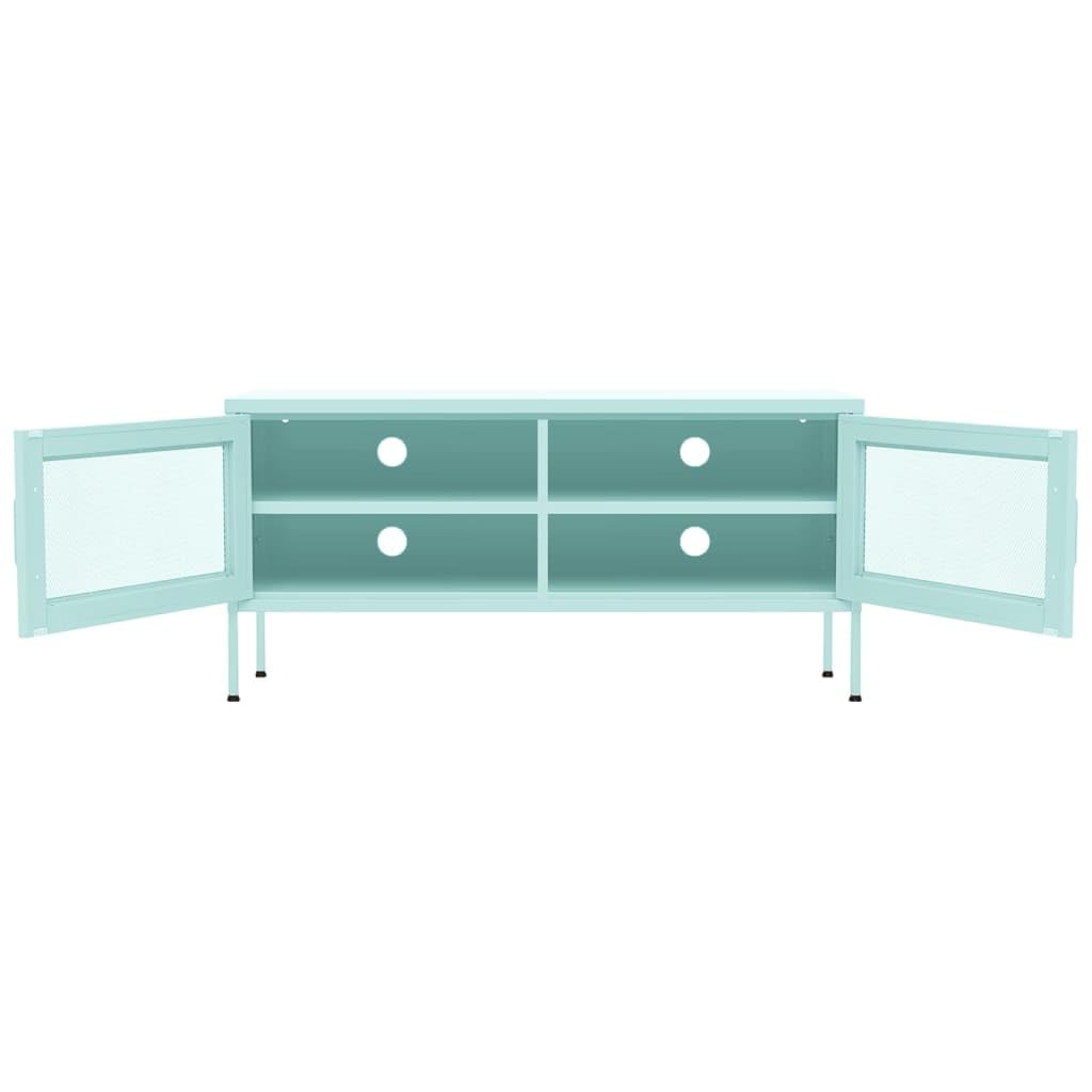vidaXL Mueble para TV Soporte Mobiliario Aparador Armario Estante Salón Sala de Estar Dormitorio Decoración de Acero Verde Menta 105x35x50 cm