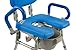 Platinum Health UltraCommode™ Foldable Commode and Shower Chair, Soft, Warm, Portable XL Toilet Seat with Open Front, Padded Pivoting Armrests, Adjustable Height, Includes Free Commode Pail, Blue