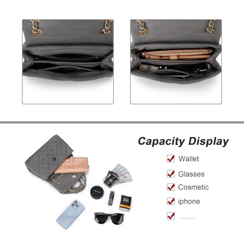 Image of Gladdon Quilted Crossbody Purses for Women Small Ladies Shoulder Bags with Chain Trendy Clutch Purse Cute Designer Bag