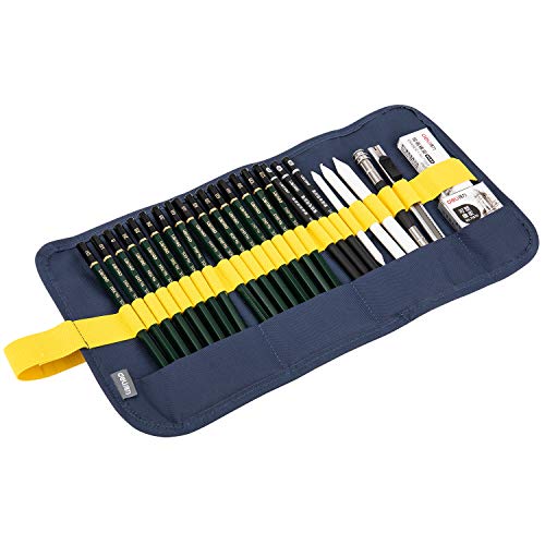 Deli Professional Drawing & Sketching Art Tool Kit, Sketching, Graphite and Charcoal Pencils, 27-Piece Sketch Kit