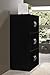 Hodedah 6 Door Bookcase cabinet, Black