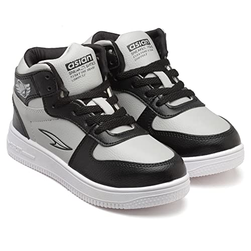 Image of ASIAN Kid's THUNDER-11 Casual White Sneaker Outdoor,High Neck Shoes with Extra Jump Casual Lace-Up Shoes for Boy's