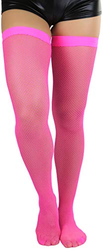 Image of ToBeInStyle Women's Fine Classic Fishnet Thigh High Stretch Nylon Novelty Stockings