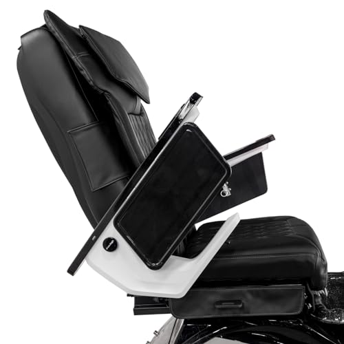 Shiatsulogic Pedicure Chair DX with Discharge Pump, Pedicure Spa Black Gold Fixtures LotusII Tub with Remote Button, Black Coverset