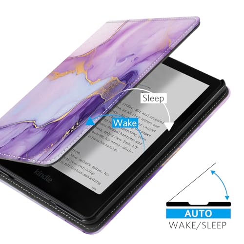 Image of CoBak Case with Stand for Kindle Paperwhite 12th Gen 2024 Released (7 inch) & Kindle Colorsoft Signature Edition - Durable PU Leather Cover with Auto Sleep Wake, Card Slot, Hand Strap Feature