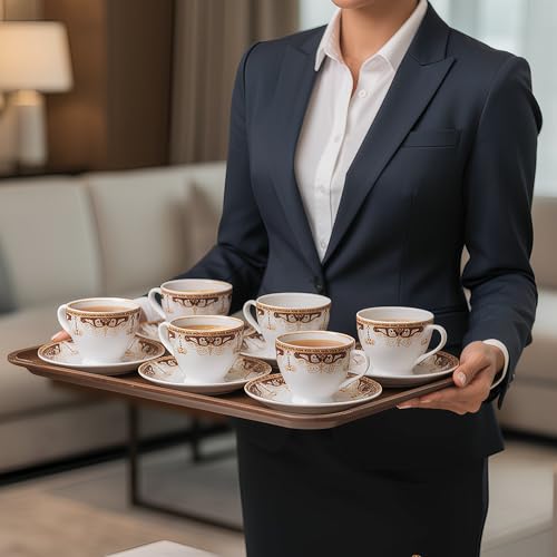 Image of UPC Premium Bone China Cup & Saucer Set (6 Pieces) | Elegant Solid Color Tea Coffee Cups | Lightweight, Durable & Glossy Finish | Ideal for Home, Office & Gifting (N-Cup White09)
