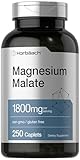 Horbäach Magnesium Malate | 1800mg | 250 Caplets | Vegetarian, Non-GMO, Gluten Free Supplement