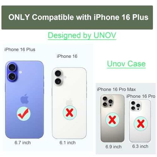Unov Case Designed for iPhone 16 Plus, Black Phone Case with [Anti-Slip Embossed Pattern], Shockproof Slim Protective [Anti-Scratch TPU] Back Cover, Rainbow Dinosaur - image 7