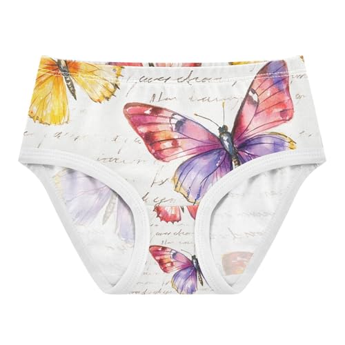 Vintage Butterfly Cotton Toddler Underwear, Kids Underwear Girls, 2T–8 Years