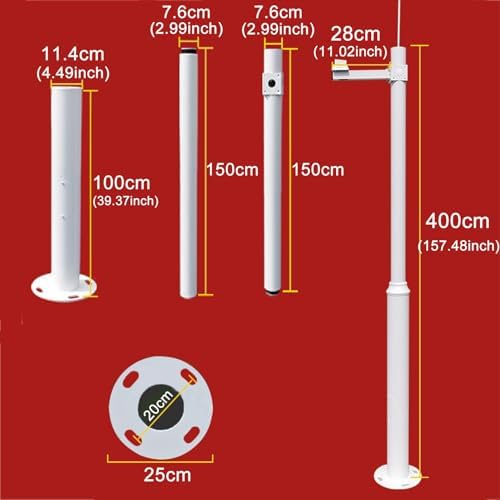 Adjustable Outdoor Security Camera Mounting Bracket Extender Pole - Durable Weatherproof Metal Ground Stand for Enhanced Stability & Coverage of Surveillance Cameras