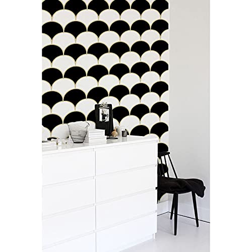 Papier peint géométrique 250x250cm motif pétoncle moderne - 2