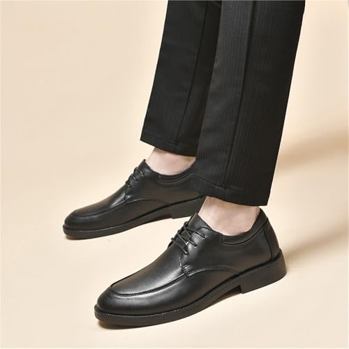 Men's Lace up Genuine Leather Dress Shoes Comfortable Slip Resistant Formal Business Casual Oxfords for Work and Daily Wear2