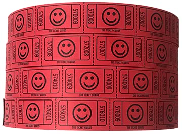 The Ticket Gurus(4) Single Red Smile Rolls- 2000 Tickets Per Roll